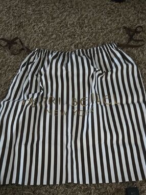 Henri Benxel New York Brown & White Striped Drawstring Dust Bag